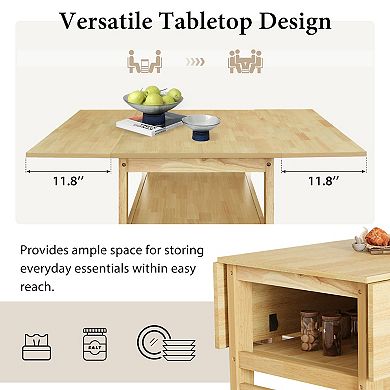 Merax Modern 5-Piece 47.2'' Extendable Wood Square Dining Table Set