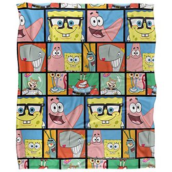 Spongebob Squarepants Character Pattern Silky Touch Throw Blanket