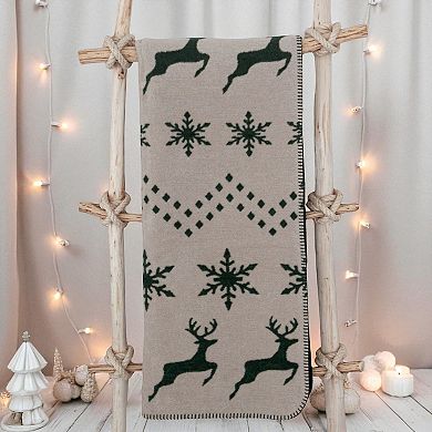 Discover Europe Fairisle Plush Throw Blanket