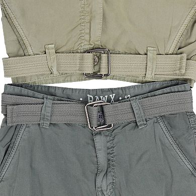 Boy's 2Pc Combo Belted Twill Cargo Shorts, Size 8 - 18