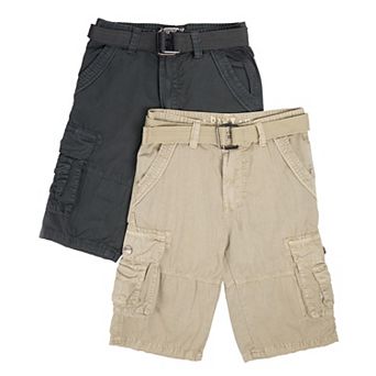 Boy's 2 pc Combo Belted Twill Cargo Shorts, Size 8 - 18