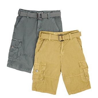 Boy's 2 pc Combo Belted Twill Cargo Shorts, Size 8 - 18