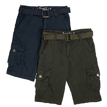 Boy's 2 pc Combo Belted Twill Cargo Shorts, Size 8 - 18