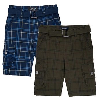 Boy's 2 pc Combo Belted Twill Cargo Shorts, Size 8 - 18