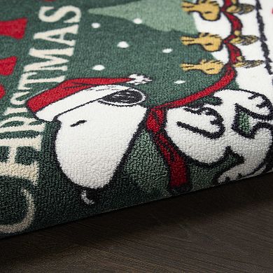 St. Nicholas Square® Peanuts Snoopy & Woodstock Merry Christmas 19.5" x 30" Throw Rug
