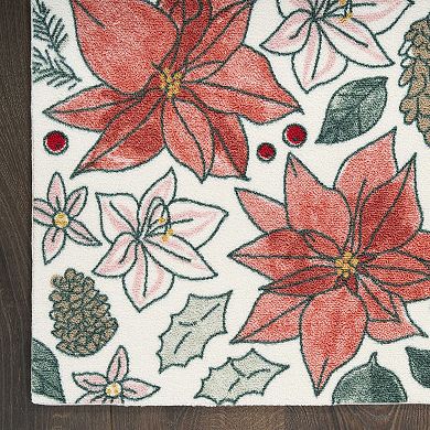 St. Nicholas Square® Poinsettia Holiday Throw Rug or Runner