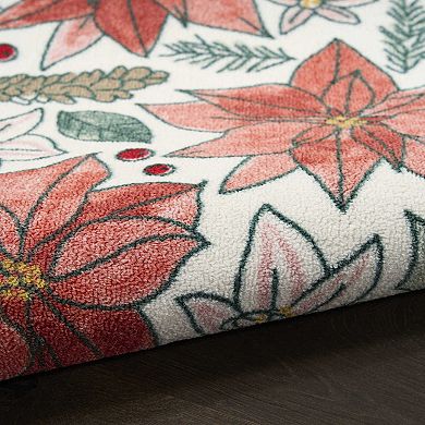 St. Nicholas Square® Poinsettia Holiday Throw Rug or Runner