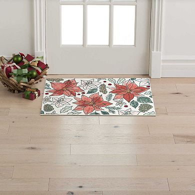 St. Nicholas Square® Poinsettia Holiday Throw Rug or Runner