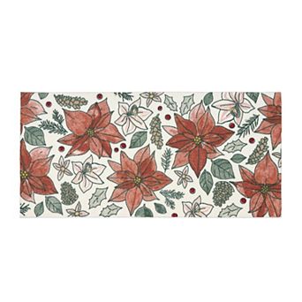 St. Nicholas Square® Poinsettia Holiday Throw Rug or Runner