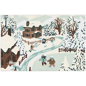 St. Nicholas Square® Winter Scenic Holiday 19.5" x 30" Throw Rug