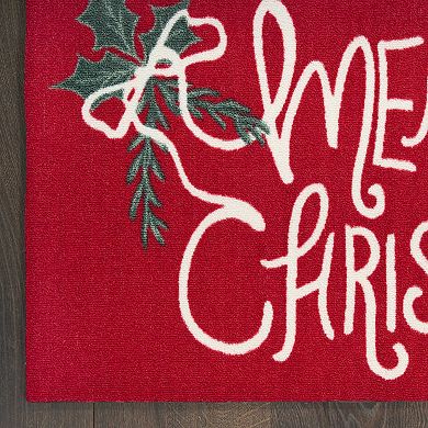 St. Nicholas Square® Merry Christmas 19.5" x 30" Throw Rug