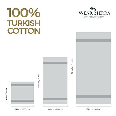 Wear Sierra Hamptons Luxury Turkish Hand Towel, Perfect 2-Piece Set for Home and Spa