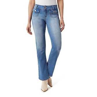 Juniors' WallFlower Luscious Curvy Mid Rise Bootcut Jeans