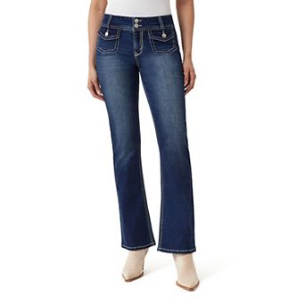 Juniors' WallFlower Luscious Curvy Mid Rise Bootcut Jeans