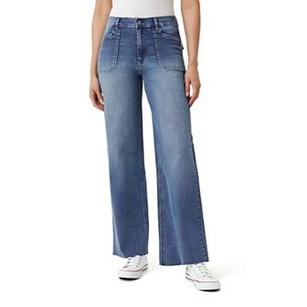 Juniors' WallFlower Fearless Curvy High Rise Vintage Wide Leg Jeans