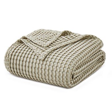 Unikome 100% Organic Cotton Waffle Blanket Lightweight, Soft Throw for All Seasons