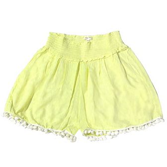 Women's Elastic Waist Pockets Lace & Tassel Summer Beach Short Pants