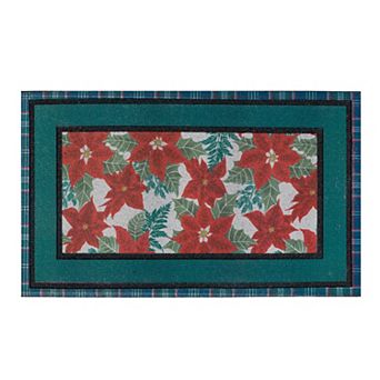 St. Nicholas Square® Poinsettia Rubber Doormat