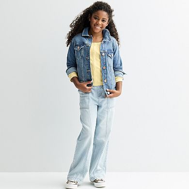 Girls 6-20 SO® Long Sleeve Button Front Top in Regular & Plus Size