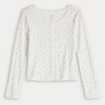 Girls 6-20 SO® Long Sleeve Button Front Top in Regular & Plus Size