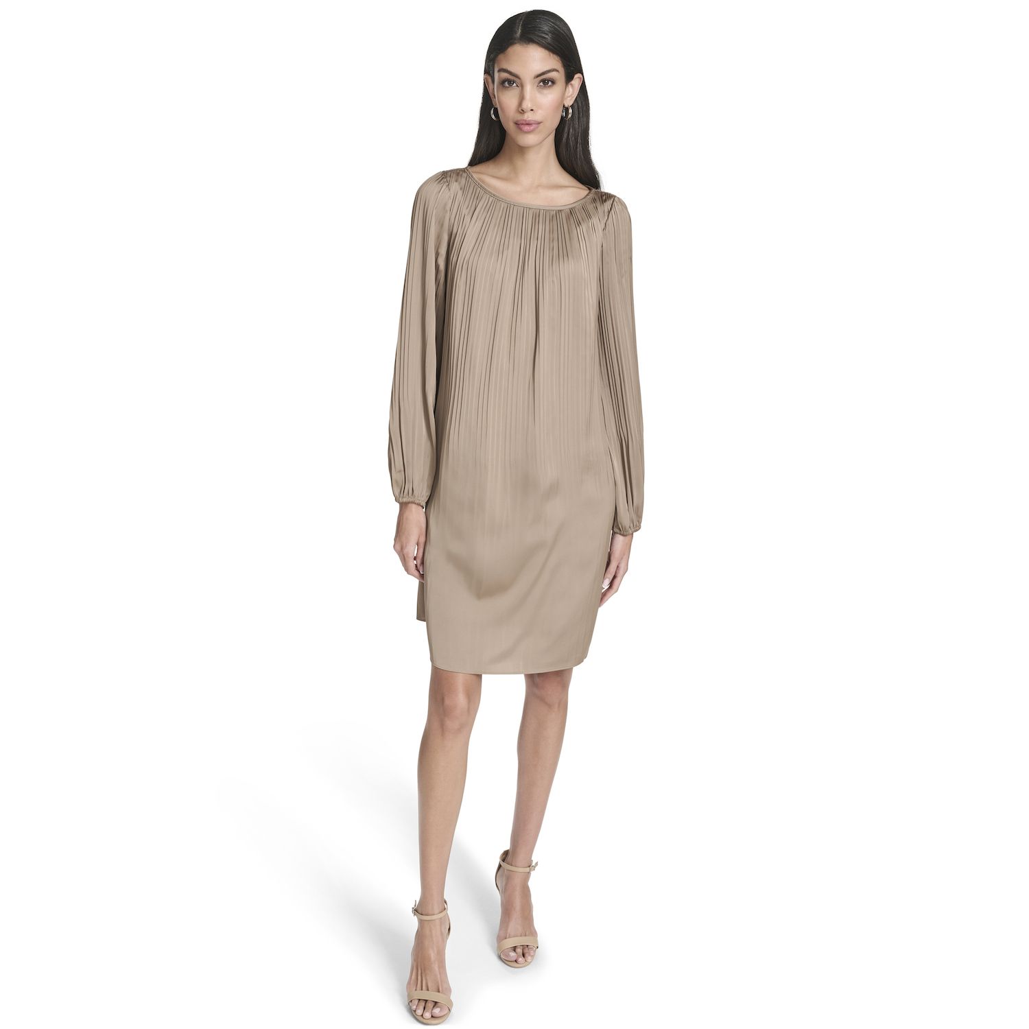 Женские платья Andrew Marc Long Sleeve Pleated Shift Dress