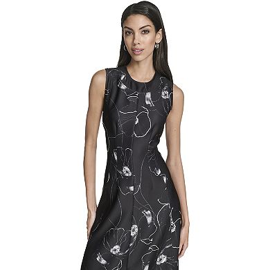 Women's Andrew Marc Printed Sleeveless Scuba Midi Dress