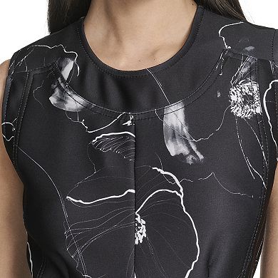 Women's Andrew Marc Printed Sleeveless Scuba Midi Dress