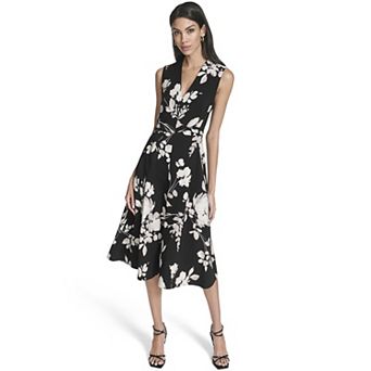 Women's Andrew Marc Floral Sleeveless Fit & Flare Midi Dress