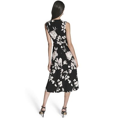 Women's Andrew Marc Floral Sleeveless Fit & Flare Midi Dress