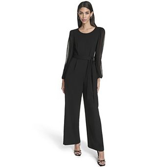 Women's Andrew Marc Balloon Sleeve Chiffon Jumpsuit