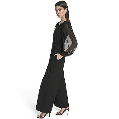 Women's Andrew Marc Balloon Sleeve Chiffon Jumpsuit