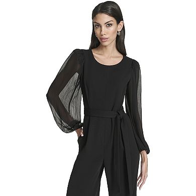 Women's Andrew Marc Balloon Sleeve Chiffon Jumpsuit