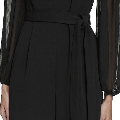 Women's Andrew Marc Balloon Sleeve Chiffon Jumpsuit