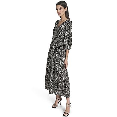 Women's Andrew Marc Balloon Sleeve Challis Midi Dress