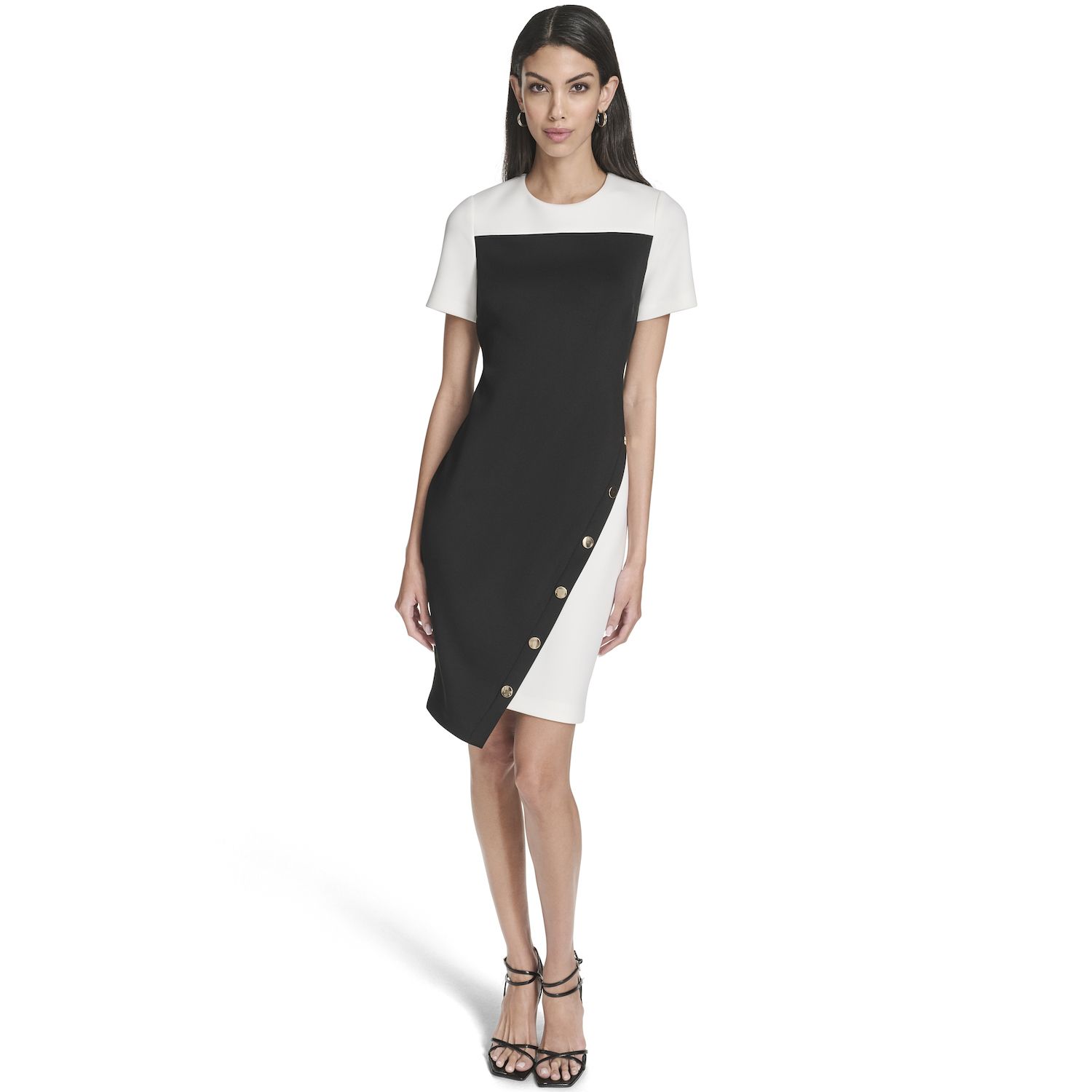 Женские платья Andrew Marc Short Sleeve Color Block Sheath Dress