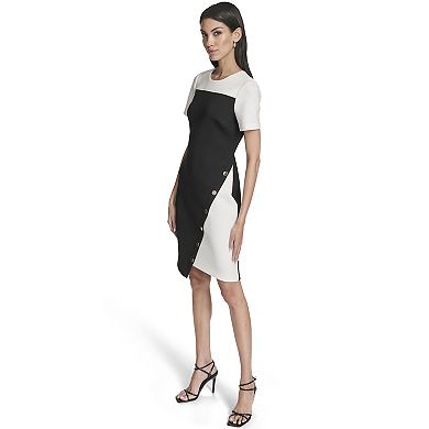 Women's Andrew Marc Short Sleeve Color Block Sheath Dress