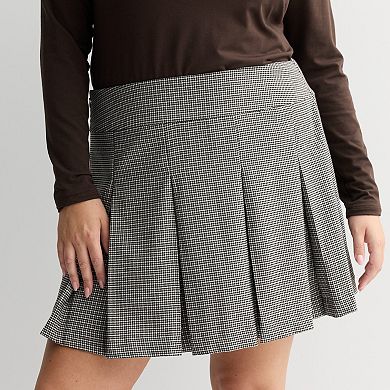Juniors' Plus Size SO® Pleated Plaid Skirt