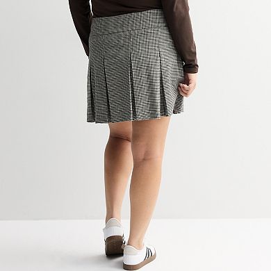 Juniors' Plus Size SO® Pleated Plaid Skirt