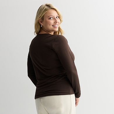 Juniors' Plus Size SO® Long Sleeve Crewneck T-Shirt
