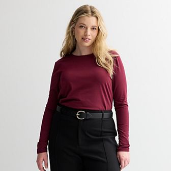 Juniors' Plus Size SO® Long Sleeve Crewneck T-Shirt