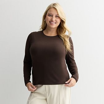 Juniors' Plus Size SO® Long Sleeve Crewneck T-Shirt
