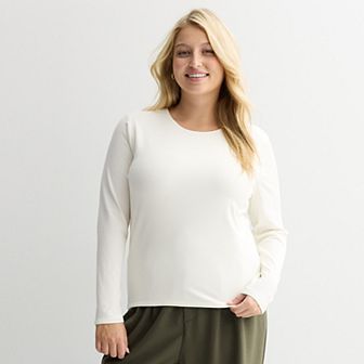 Juniors' Plus Size SO® Long Sleeve Crewneck T-Shirt