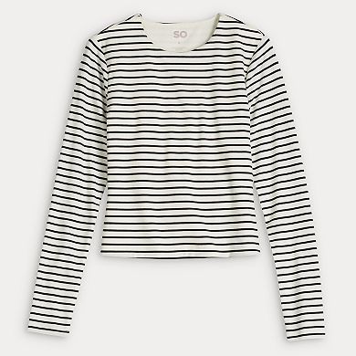 Juniors' SO® Long Sleeve Crewneck T-Shirt