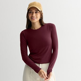 Juniors' SO® Long Sleeve Crewneck T-Shirt