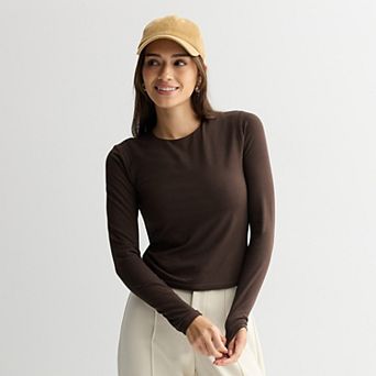 Juniors' SO® Long Sleeve Crewneck T-Shirt