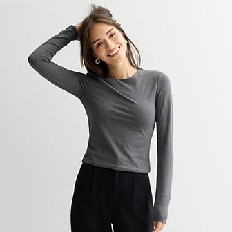 Juniors' SO® Long Sleeve Crewneck T-Shirt