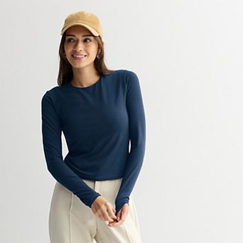 Juniors' SO® Long Sleeve Crewneck T-Shirt