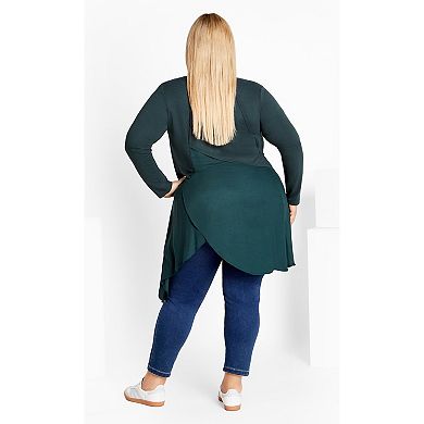 Avenue Women's Plus Size Waffle Panel Top