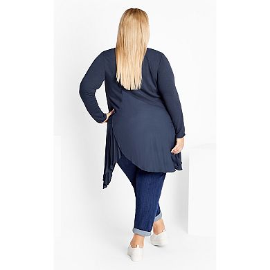 Avenue Women's Plus Size Waffle Panel Top