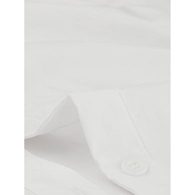 2 Packs Women's Office Blouse Button Down One-Piece Short Sleeve Bodysuit Work Shirt